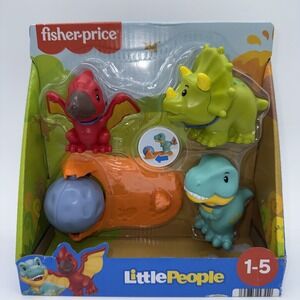 Fisher Price Little People Friendly Dinosaurs 4pcs Pack Set of 3 Dinos - NEW